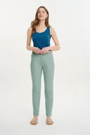 Spodnie damskie - Bawełniane spodnie chino w miętowym kolorze - Greenpoint - miniaturka - grafika 1