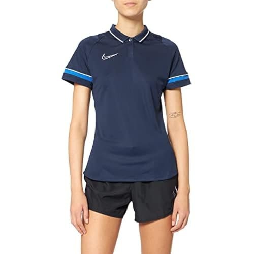 Nike Damska koszulka polo Academy 21 Polo Women niebieski Royal Blue/White/Obsydian/White XXS