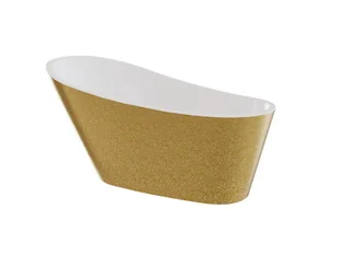 Wanna wolnostojąca Besco Melody Glam 170x80 cm owalna złoty/biały połysk syfon i maskownica biała WA-170-MZB - Wanny - miniaturka - grafika 1
