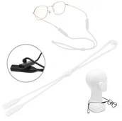 Akcesoria do okularów - Silikonowy sznureczek gumka do okularów z regulacją - MLECZNY - miniaturka - grafika 1