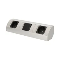 Gniazdka elektryczne - Orno Gniazdo meblowe 2x2P+Z schuko z wyłączni OR-AE-1304(GS) - miniaturka - grafika 1