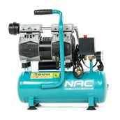 Sprężarki i kompresory - NAC Ręczny kompresor bezolejowy cichy 9 litrów, 600W, 0,8HP MA-OF-SLH-09L-0.8 - miniaturka - grafika 1