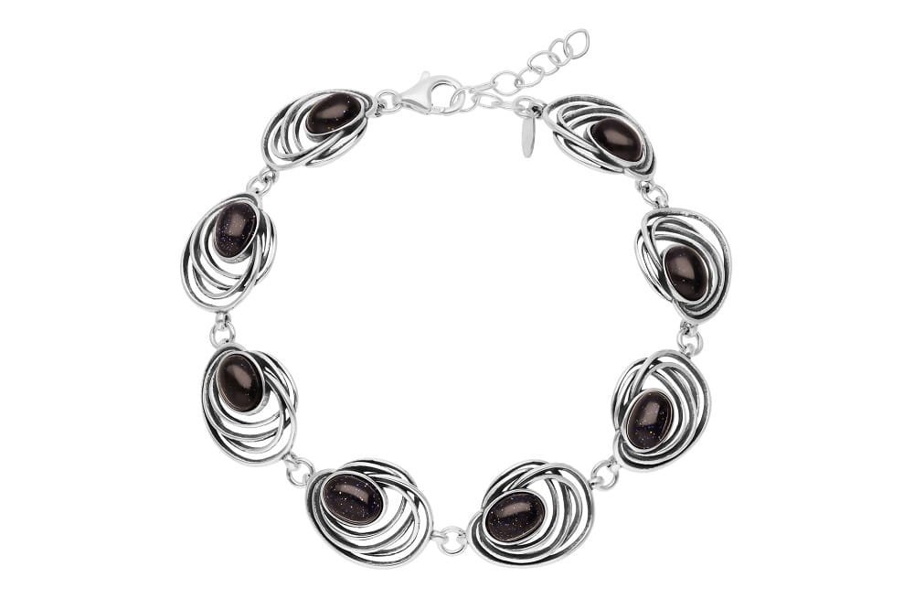 Srebrna bransoletka 925 z kamieniami - Noc Kairu pr. 925