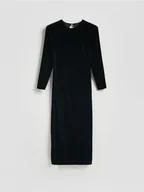Sukienki - Reserved - Welurowa sukienka - czarny - miniaturka - grafika 1