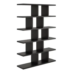 Duży regał z półkami, biblioteczka, 70x18x101 cm, czarny, mat - Półki do salonu - miniaturka - grafika 1