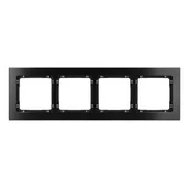 Klawisze i ramki - Karlik Ramka poczwórna Deco metal - czarny szczotkowany - miniaturka - grafika 1