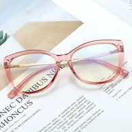Okulary korekcyjne, oprawki, szkła - Okulary kocie do komputera damskie z filtrem BLUE Light zerówki 2564-3 - miniaturka - grafika 1