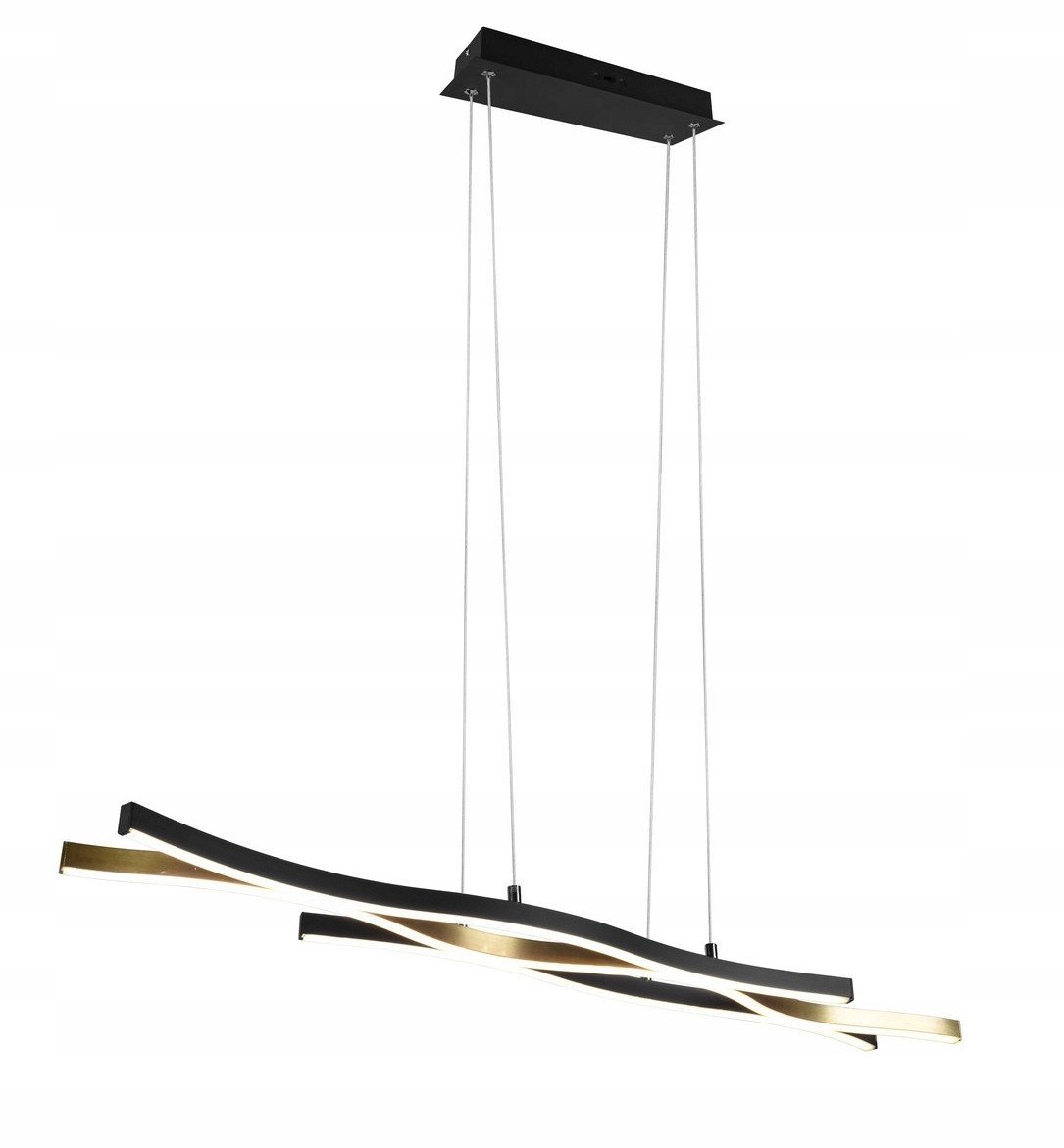 LED pendant light TRIO Blaze, 35W, 2300+3000+4000K, 4300lm, brass color, 107x15x150cm