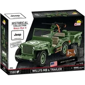 Klocki - Klocki Cobi Hc Wwii 2804  Willys Mb + Trailer&M2 Gun 1510Kl - miniaturka - grafika 1