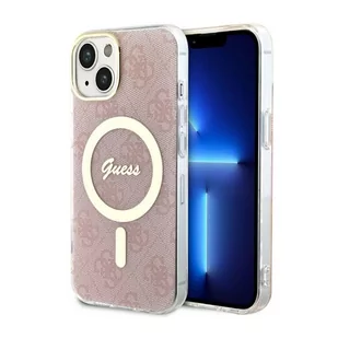Guess GUHMP14MH4STP iPhone 14 Plus 6.7" różowy/pink hardcase 4G MagSafe - Etui i futerały do telefonów - miniaturka - grafika 1