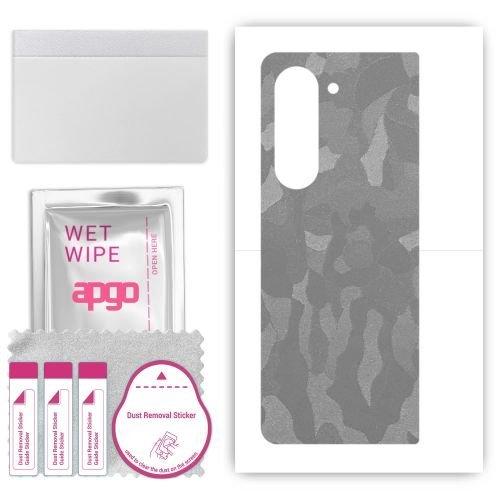 folia naklejka skórka strukturalna na TYŁ do Samsung W24 - Moro Camo Srebrny - apgo SKINS