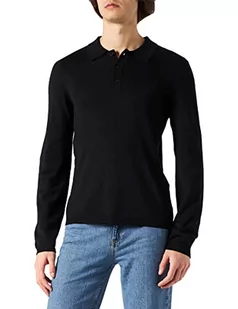 ONLY & SONS Onswyler Life Ls Polo Knit sweter męski, czarny, XS - Swetry męskie - miniaturka - grafika 1