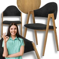 Krzesła - Krzesło Tapicerowane Kuchenne Do Salonu Jadalni Ruiz Loft Czarne Dąb Złoty - miniaturka - grafika 1