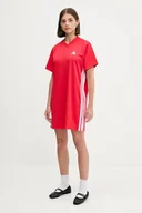 Sukienki - adidas sukienka kolor czerwony mini prosta JZ8131 - miniaturka - grafika 1
