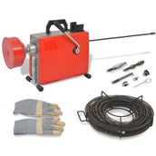 Inne artykuły czyszczące - vidaXL Maszyna do czyszczenia rur, 250 W, 15 m x 16 mm 4,5 m x 9,5 mm vidaXL - miniaturka - grafika 1