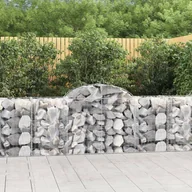 Ogrodzenia - vidaXL Kosze gabionowe, 6 szt, 200x50x80/100 cm, galwanizowane żelazo - miniaturka - grafika 1
