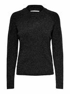 Swetry damskie - ONLY Damski sweter z dzianiny jednokolorowy, czarny, XL - miniaturka - grafika 1