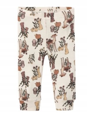 Name It Legginsy Beżowe W Zwierzęta Dopasowane Wełniane 62 Jge
