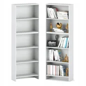 Regały - Regał Na Książki Biały 5 Półek 60 CM Segregatory Zabawki Półka Salon Biuro - miniaturka - grafika 1