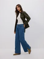 Spodnie damskie - Reserved - Jeansy straight z rozcięciami - niebieski - miniaturka - grafika 1