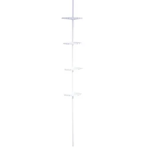 Ridder 11081601 regał narożny Regał do prysznica z regulacją wysokości od 130 260 cm, biały - Zasłony prysznicowe - miniaturka - grafika 1