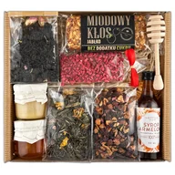 Zestawy upominkowe - Zestaw Prezentowy na Dzień Kobiet Pudelko Herbaty Słodycze Kosz Gift Box - miniaturka - grafika 1