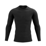 Koszulki sportowe męskie - COMPRESSPORT Koszulka termoaktywna męska ON/OFF BASE LAYER LS TOP black - miniaturka - grafika 1