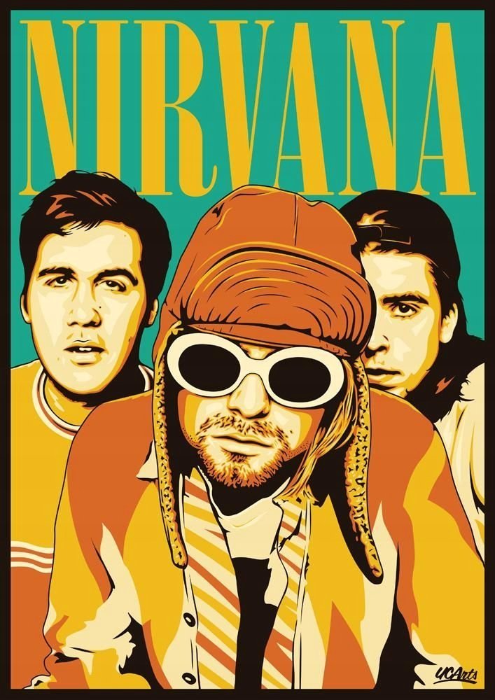 PODKŁADKA POD MYSZ Nadruk 22x18 cm Nirvana Smiley Kurt Cobain ROCK Prezent