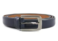 Paski - Granatowy skórzany pasek damski szerokość 2 cm długość 90 cm marki Orsatti - miniaturka - grafika 1