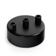 Akcesoria do oświetlenia - Metalowa osłonka sufitowa lakierowana w kolorze czarnym strukturalnym - trzykablowa Kolorowe Kable - miniaturka - grafika 1