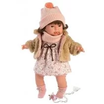 Lalka płacząca Pippa brunetka beżowe futerko 42152 42 cm - Lalki dla dziewczynek - miniaturka - grafika 1