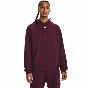 Męska bluza dresowa nierozpinana z kapturem Under Armour UA Rival Fleece Hoodie - bordowa - UNDER ARMOUR - Bluzy sportowe męskie - miniaturka - grafika 1