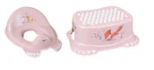 Nocniki - Zestaw Nakładka Na Sedes Do Toalety Podnóżek Podest Leśna Opowieść Różowy - miniaturka - grafika 1
