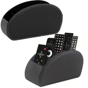 Przyborniki na biurko - Pojemnik Organizer Na Piloty 5 Przegród Ekoskóra Czarny LEAN - miniaturka - grafika 1