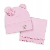 Czapki damskie - KOMPLET WIOSENNY JESIENNY CZAPKA + KOMIN DLA DZIEWCZYNKI PODWÓJNY 44-46 - miniaturka - grafika 1