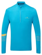 Bluzy sportowe męskie - RONHILL bluza biegowa męska AFTERHOURS 1/2 ZIP niebieska - miniaturka - grafika 1