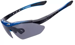Okulary sportowe - RockBros, Okulary rowerowe z polaryzacją 5 soczewek wymiennych, niebieski - grafika 1