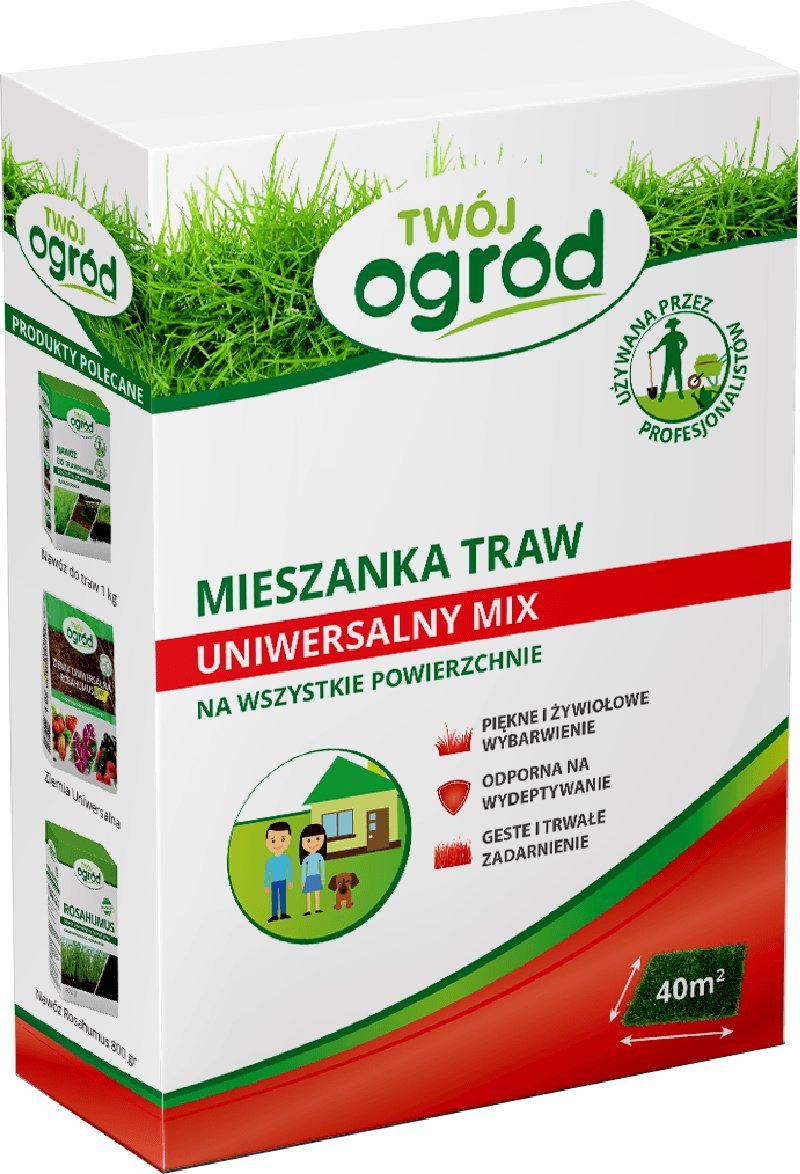 Nasiona trawy Twój Ogród Trawa Uniwersalny Mix E+ 0.9 kg