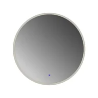 Lustra - Lustro okrągłe LED z poświatą i włącznikiem – srebrne - 70 cm - miniaturka - grafika 1
