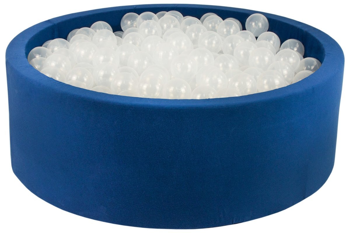 Suchy basen z piłeczkami 450szt, granatowy (kolor piłeczek: transparentny)