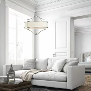 LAMPA WISZĄCA STESSO CROMO M srebrna oprawa biały klosz nowoczesna - Lampy sufitowe - miniaturka - grafika 1