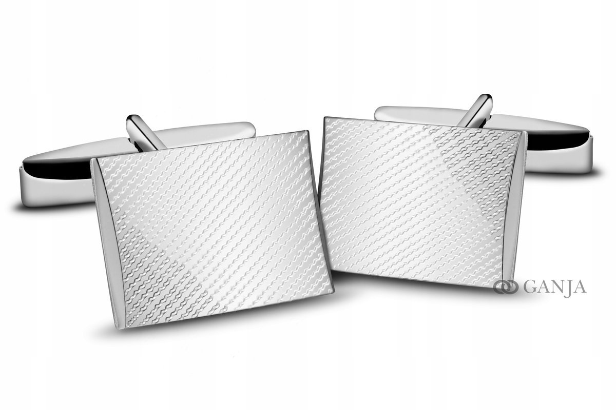 Spinki srebrne do mankietów 925 rodowane SP37 ŚLUB