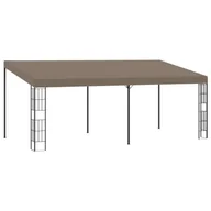 Altany ogrodowe - shumee Altana przyścienna 6 x 3 m taupe tkanina - miniaturka - grafika 1