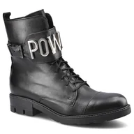 Botki damskie - Czarne Botki Karino Damskie Skórzane Obuwie - miniaturka - grafika 1