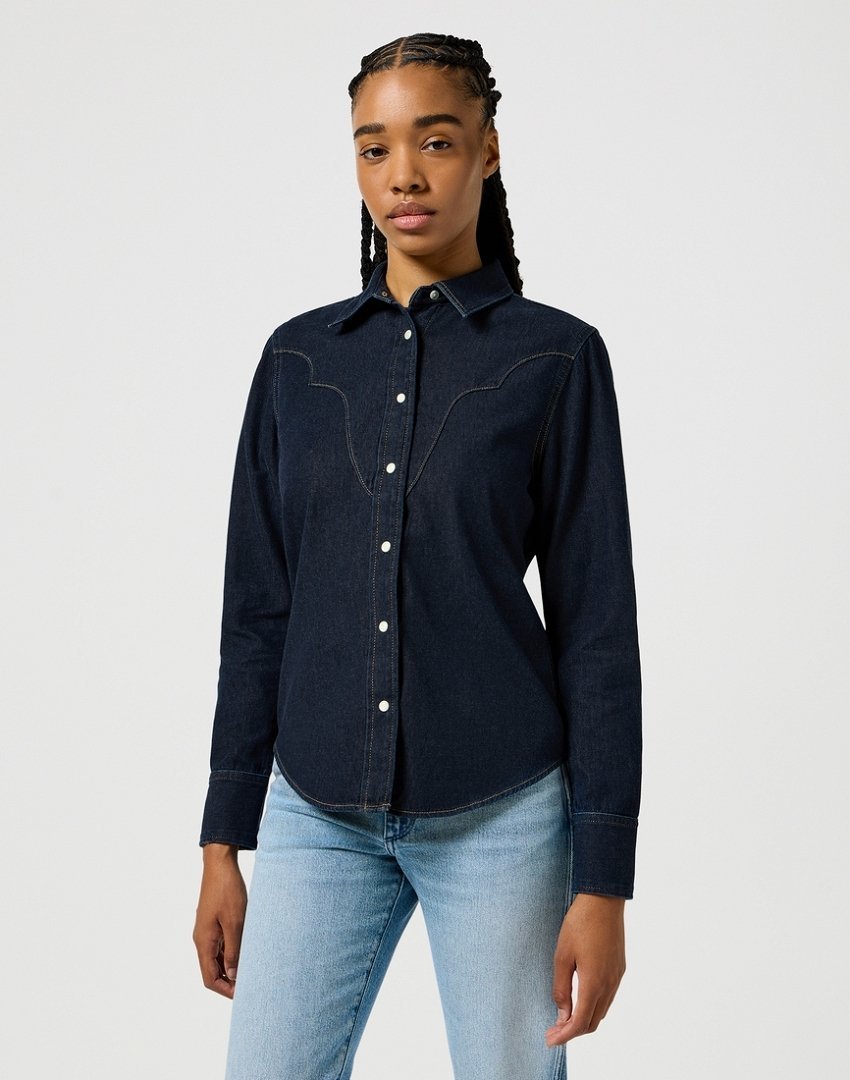 Koszula Damska Jeansowa Wrangler 112357525 Slim Yoke Shirt L