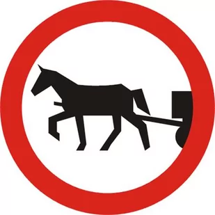 Znak drogowy zakazu B-8 Zakaz wjazdu pojazdów zaprzęgowych - Wyposażenie miejsc publicznych - miniaturka - grafika 1