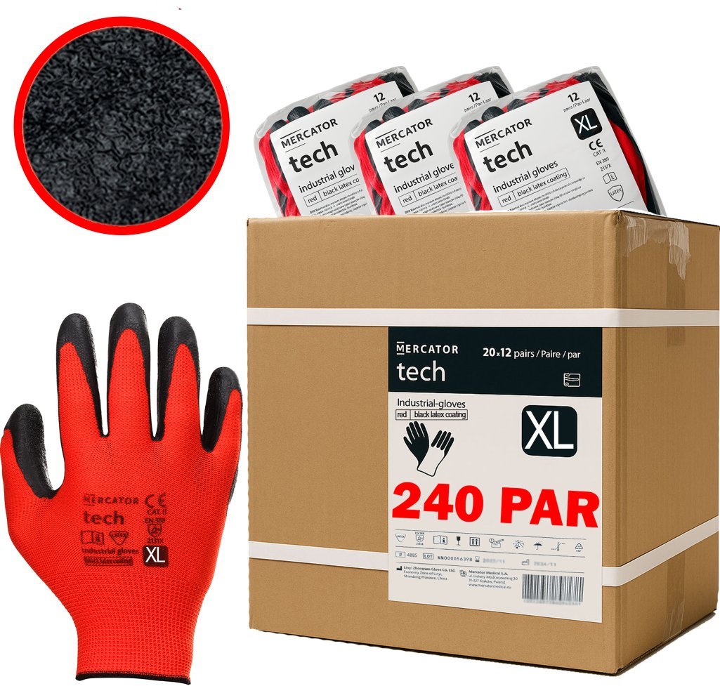 MERCATOR Tech Red+Black Latex - XL - 240 Par