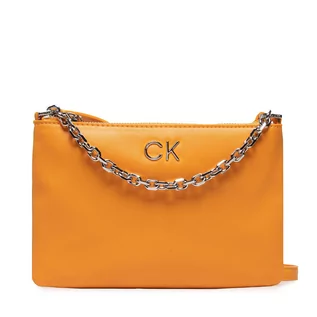 Torebki damskie - Calvin Klein Torebka Re Lock Ew Crossbody W Chain K60K609115 Orange Flash SCD - grafika 1