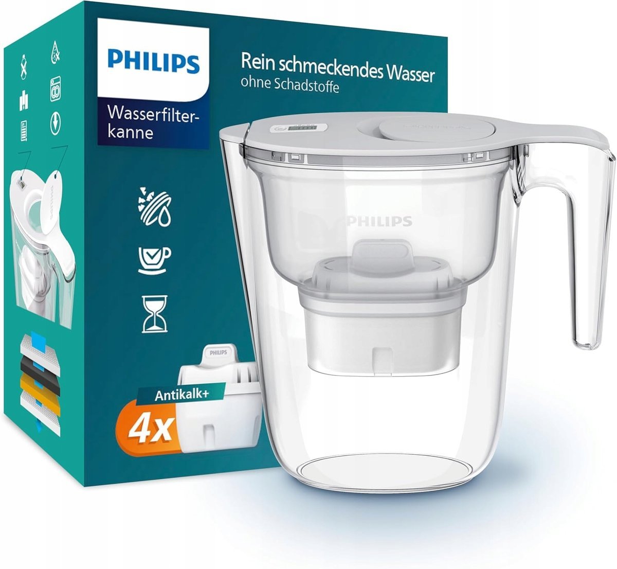 DZBANEK FILTRUJĄCY 2.6L 4 WKŁADY 50% REDUKCJA TWARDOŚCI WODY