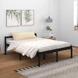 Lumarko Rama łóżka, czarna, lite drewno sosnowe, 150x200 cm - Łóżka Lumarko Rama łóżka, czarna, lite drewno sosnowe, 150x200 cm - Łóżka - miniaturka - grafika 1
